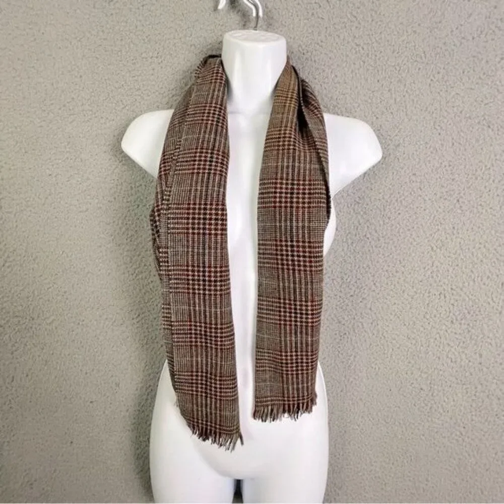 WOMENS SCARF BROWN WITH STRIPES